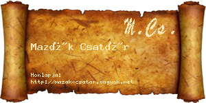 Mazák Csatár névjegykártya